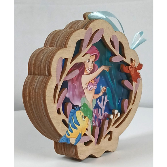 Hallmark Disney Ornament The Little Mermaid Ariel & Friends Wood Figure - Picture 3 of 11